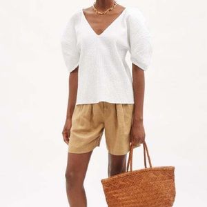 Fia Stretch Cotton-Seersucker Top